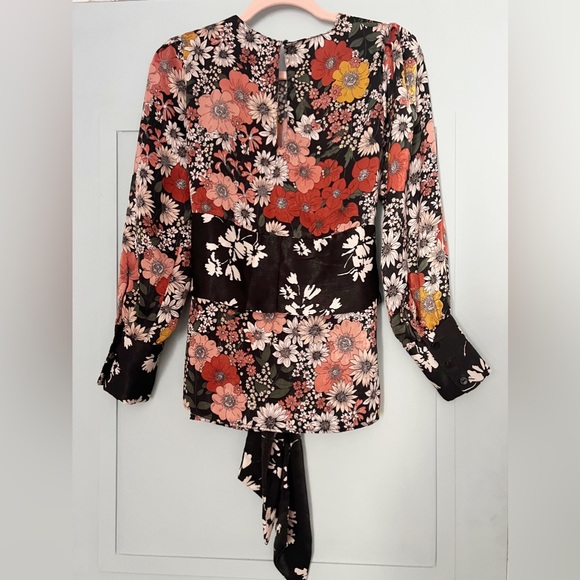 ZARA Floral Long Sleeve Blouse - Picture 2 of 4